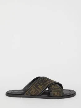 Fendi | Fendi FF Logo Detail Crossed Slides