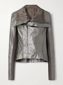 Rick Owens | Naska Metallic Leather Biker Jacket - IT38