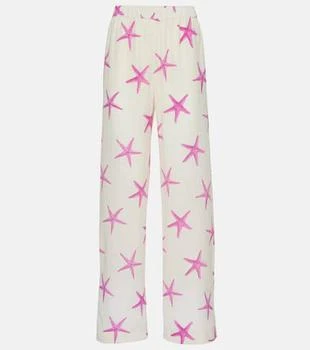 Valentino | Printed high-rise silk wide-leg pants