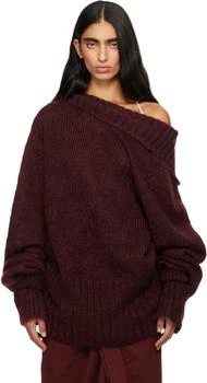 Dries Van Noten | Burgundy Oversized Mohair Turtleneck