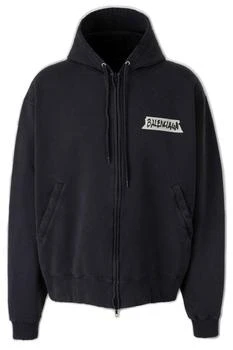 Balenciaga | Balenciaga Masking Tape Oversized Zip-Up Hoodie