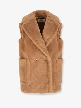 Max Mara | Breda camel and silk sleeveless coat