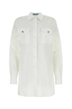 Prada | Prada Button-Embellished Poplin Shirt
