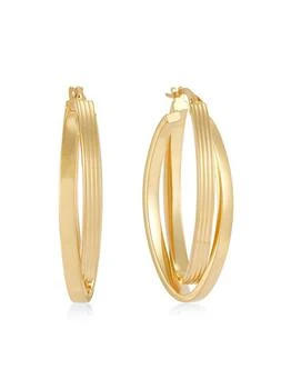 Saks Fifth Avenue | 14K Yellow Gold Crossover Hoop Earrings