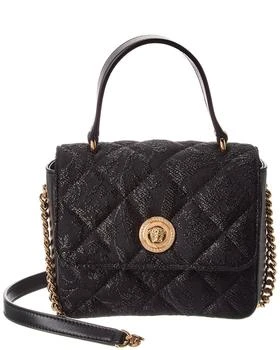 Versace | La Medusa Quilted Canvas & Leather Shoulder Bag