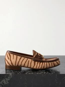 Valentino | Vlogo Signature 20 Leather-trimmed Zebra-print Calf Hair Loafers  - IT35