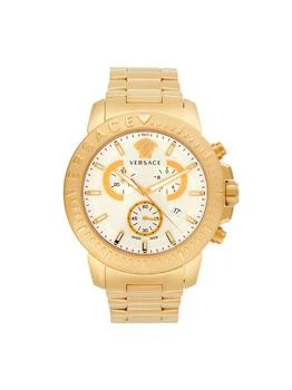 Versace | 45MM IP Gold Stainless Steel Chronograph Bracelet Watch