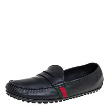 Gucci | Gucci Black Leather Slip On Loafers Size 42.5