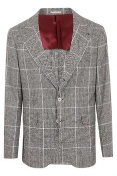 Brunello Cucinelli | Brunello Cucinelli Single Breasted Checked Jacket