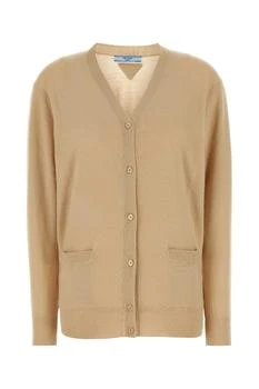Prada | Prada Triangle-Logo V-Neck Cardigan