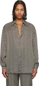 Balmain | Off-White
Black Monogrammed Flowing Shirt