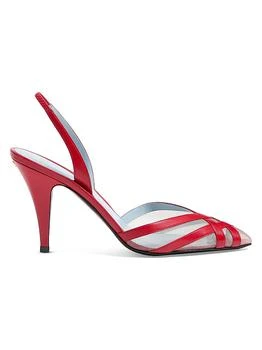 Valentino | Impudance 90MM Slingback Pumps in Kidskin and Mesh