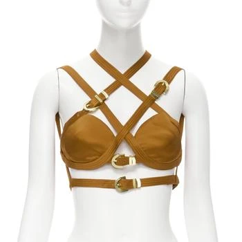 Versace | Runway S&M Bondage Tribute silk buckle bra