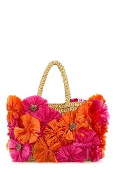 Valentino | Valentino VLogo Plaque Floral Embellished Tote Bag