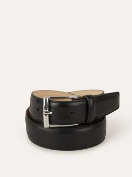 Crockett & Jones Silver Buckle Leather Belt