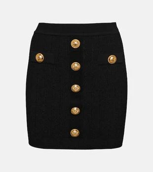 Balmain | High-rise knit miniskirt