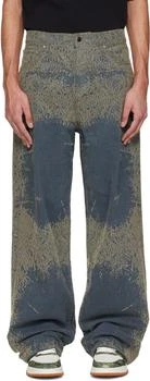 AMIRI | Blue Faded Bandana Baggy Jeans