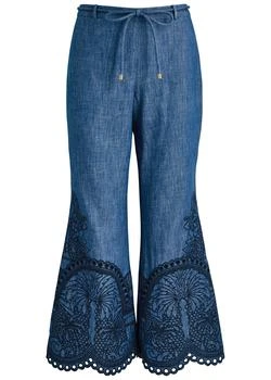 Zimmermann | Coco embroidered chambray trousers