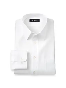 Slim Fit Non-iron Cotton Herringbone Point Collar Dress Shirt