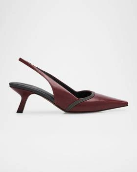 Brunello Cucinelli | Leather Monili Slingback Pumps