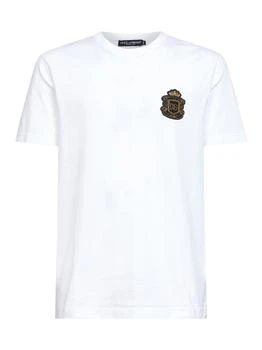 Dolce & Gabbana | DOLCE & GABBANA | White cotton heraldic patch T-shirt | Man | 44