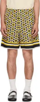 Valentino | Black & Yellow Bulles Royales Print Shorts