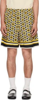 Valentino | Black 
Yellow Bulles Royales Print Shorts