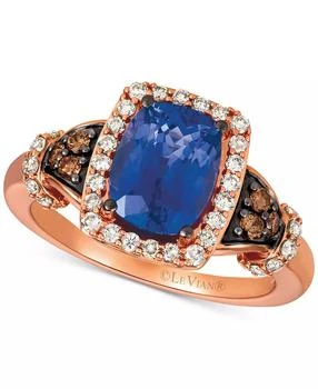 Le Vian | Blueberry Tanzanite® (2 ct. t.w.), Nude Diamonds™ (1/3 ct. t.w.) 
Chocolate Diamonds® (1/8 ct. t.w.) Ring Set in 14k Rose Gold