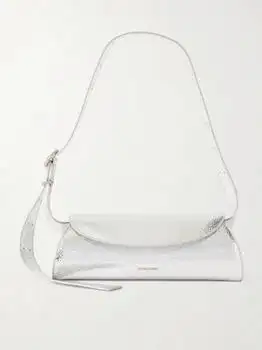 Jil Sander | Crinkled Metallic Leather Shoulder Bag