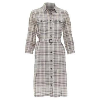 Burberry | BURBERRY House Check beige cotton cowhide belted shirt dress IT38 XS