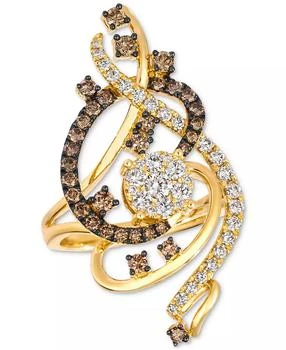 Le Vian | Crazy Collection® Chocolate Diamond & Nude Diamond Swirl Statement Ring (1-1/2 ct. t.w.) in 14k Rose Gold