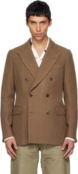 Dries Van Noten | Tan Pinstripe Blazer
