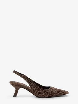 Brunello Cucinelli | Suede slingback pumps with Monili decoration