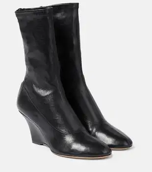 Khaite | Apollo wedge leather ankle boots