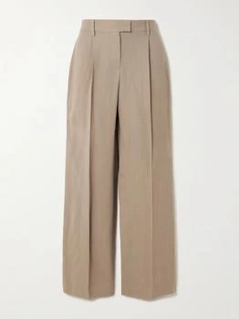 Brunello Cucinelli | Bead-embellished Pleated Twill Wide-leg Pants  - IT48