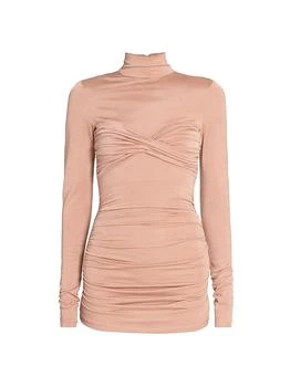 Balmain | Ruched Long-Sleeve Stretch-Jersey Top