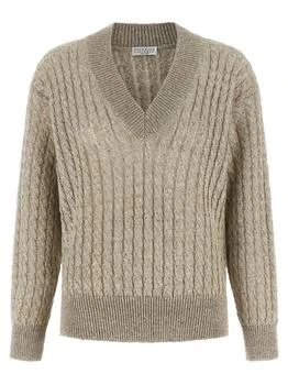 Brunello Cucinelli | Brunello Cucinelli V-Neck Long Sleeved Jumper