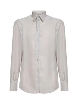 Dolce & Gabbana | DOLCE & GABBANA | Light grae silk crepe de chine Martini shirt | Man | 39