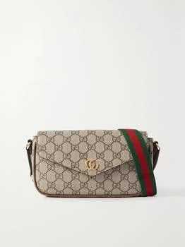 Gucci | Ophidia Leather-trimmed Printed Coated-canvas Shoulder Bag