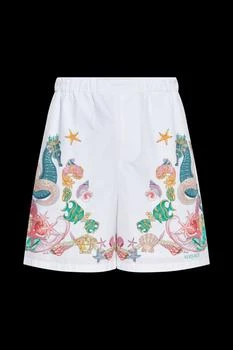 Versace | Versace Coral Theatre Print Elastic-Waist Shorts