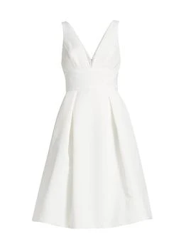 Faille Deep V-Neck Dress