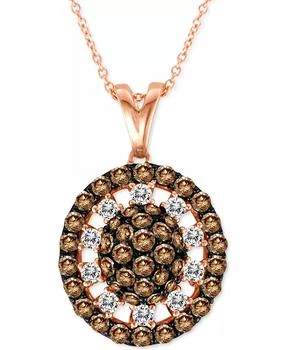 Le Vian | Chocolate Diamonds (1-3/8 ct. t.w.) & Vanilla Diamonds (1/3 ct. t.w.) Oval 18" Pendant Necklace in 14k Rose Gold