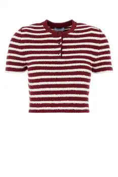 Prada | Prada Striped Straight Hem Polo Top