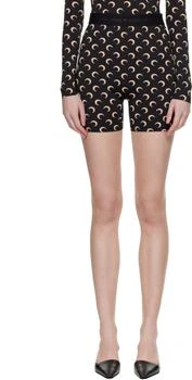 Black Recycled Moon Jersey Mini Sport Shorts