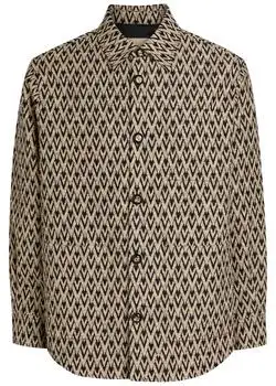 Valentino | Chevron cotton and silk-blend overshirt
