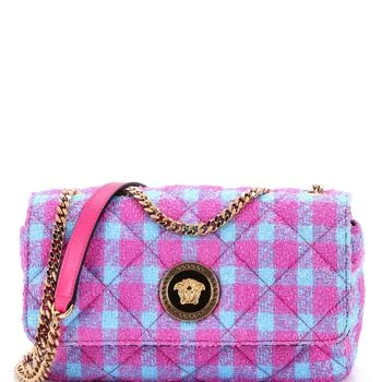 Versace | Medusa Icon Chain Flap Bag Quilted Tweed East West