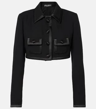 Dolce
Gabbana | Cropped wool and silk-blend jacket