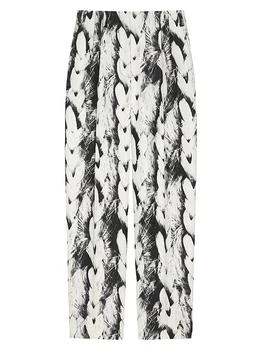 Givenchy | Two-Pleat Pants in Wool with Hair Print