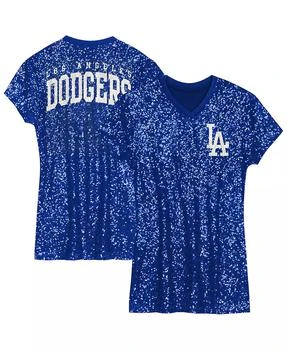 Big Boys and Girls Royal Los Angeles Dodgers V-Neck Sequin Dress