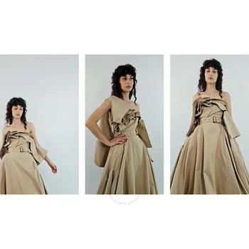 Burberry | Ladies Soft Fawn Gabardine Belted Trench Gown Dress